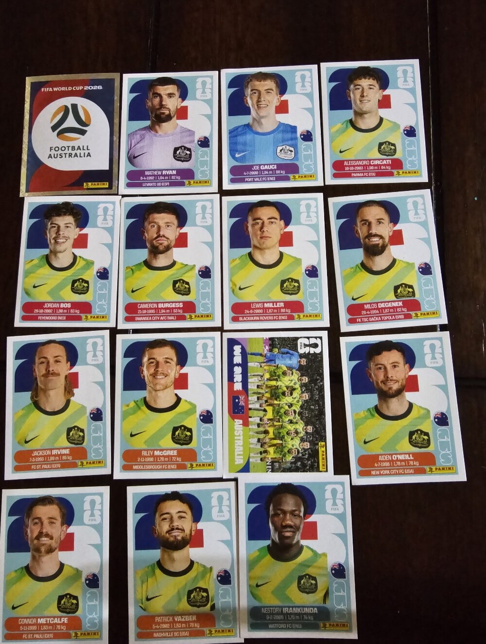 Football Australia Collector Cards- White Border